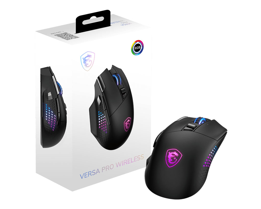 Mouse Inalámbrico Gamer MSI Versa Pro Wireless 26000 dpi RF Wireless/Bluetooth/USB-C Negro