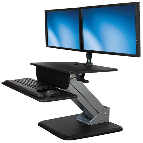 StarTech.com ARMSTS mueble o soporte para dispositivos multimedia Negro, Plata Panel plano Soporte multimedia