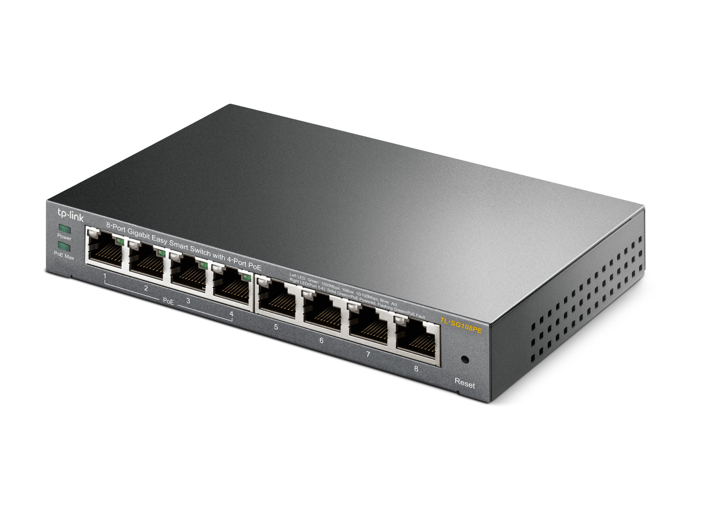 TP-Link TL-SG108PE Gestionado L2 Gigabit Ethernet (10/100/1000) Energía sobre Ethernet (PoE) Negro