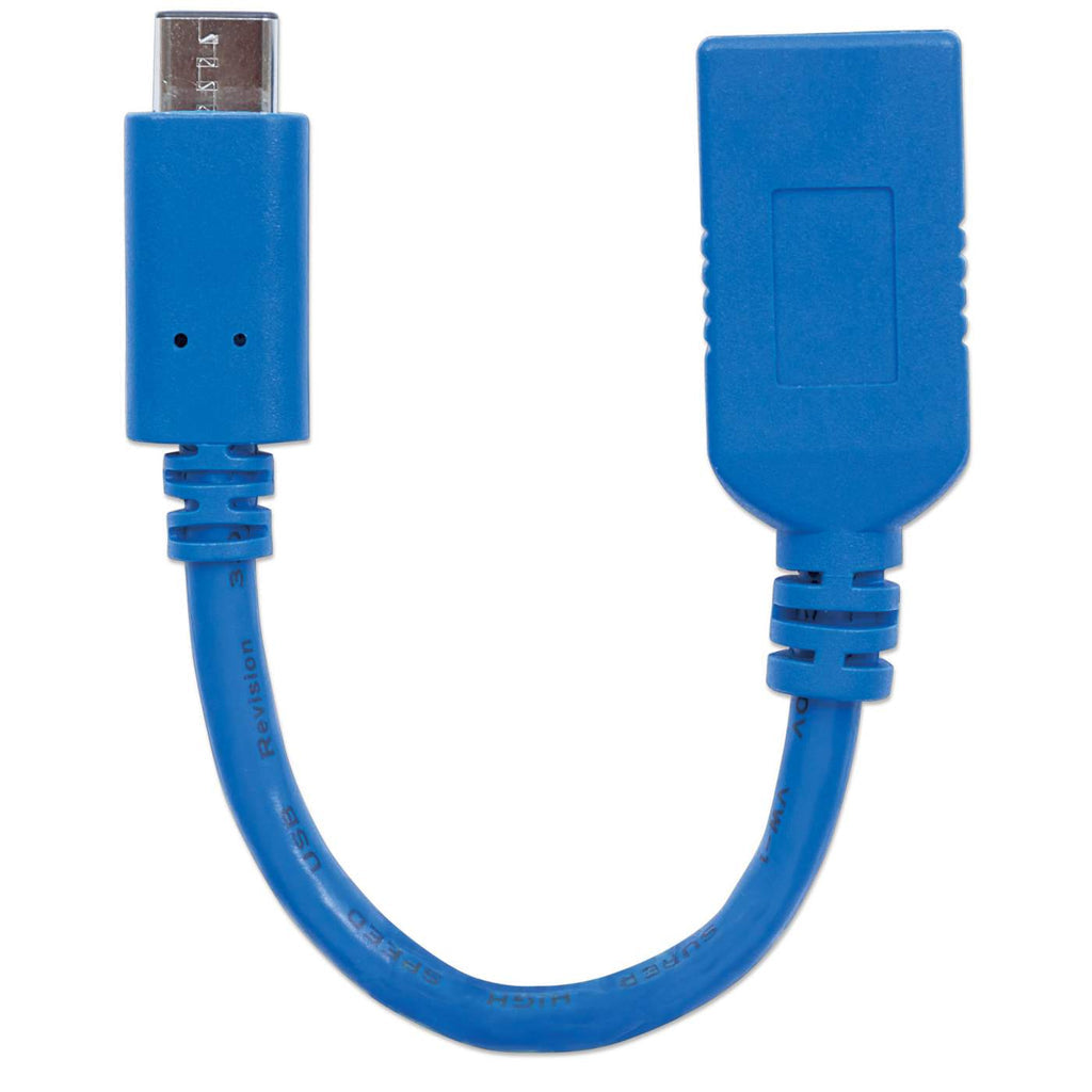 Cable Manhattan USB 3.2 Gen1 C-A Súper Velocidad 15cm Color Azul