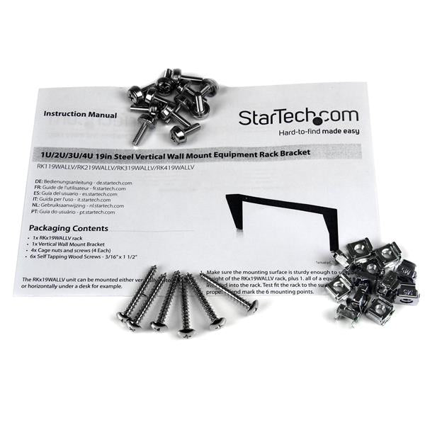 StarTech.com RK419WALLV armario rack Bastidor de pared Negro