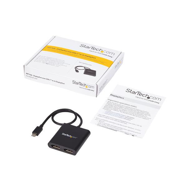 StarTech.com MSTCDP122DP adaptador gráfico USB 3840 x 2160 Pixeles Negro