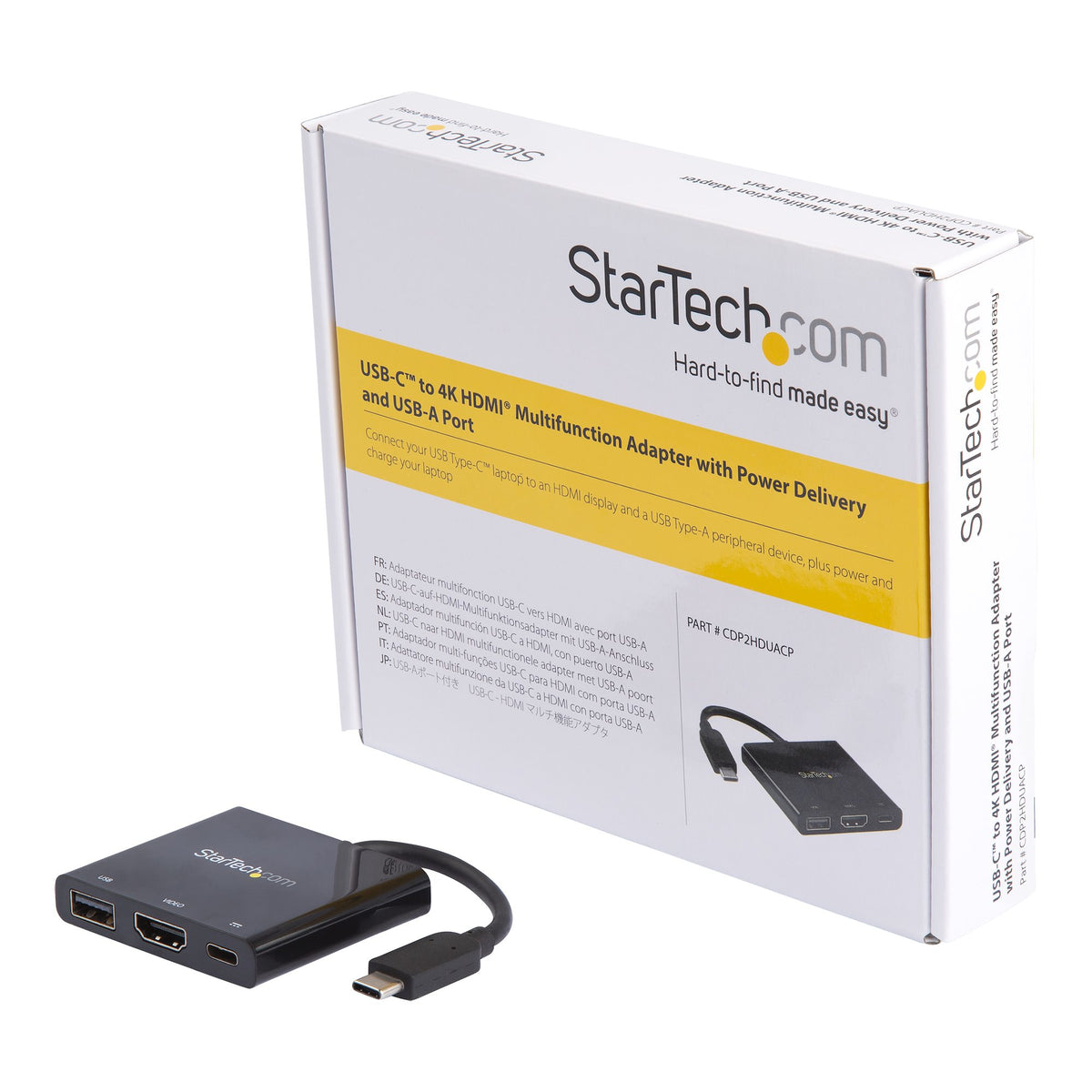 StarTech.com CDP2HDUACP base para laptop o replicador de puertos Alámbrico USB 3.2 Gen 1 (3.1 Gen 1) Type-C Negro