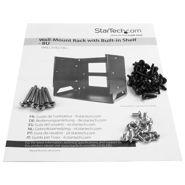 StarTech.com WALLSHELF8U armario rack Bastidor de pared Negro
