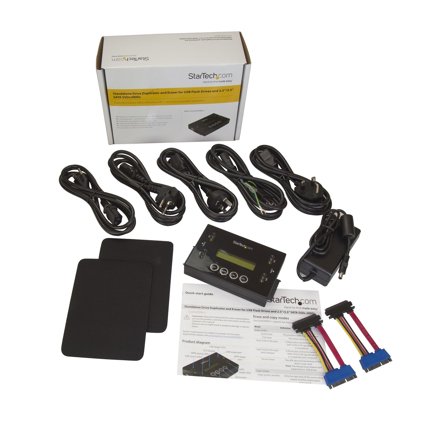 StarTech.com SU2DUPERA11 duplicador de datos o soporte Duplicador de discos duros Negro 2 copias