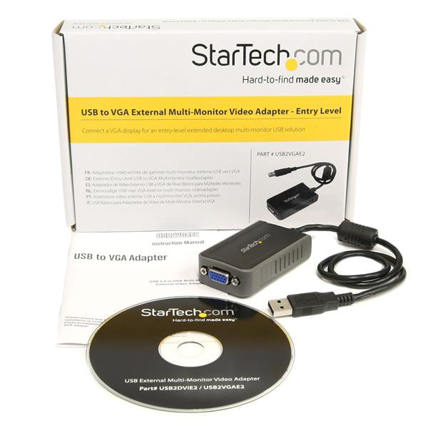 StarTech.com USB2VGAE2 adaptador gráfico USB 1600 x 1200 Pixeles Negro
