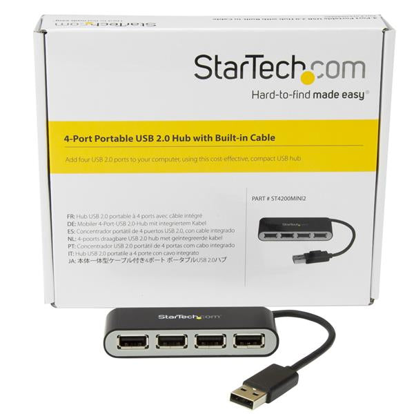 StarTech.com ST4200MINI2 nodo concentrador 480 Mbit/s Negro, Plata