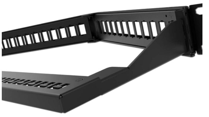 Panel de Conexion Red Nexxt Solutions para Rack Angulado Cat6A Modular 24 Puertos Blindado 1U Esmalte Negro