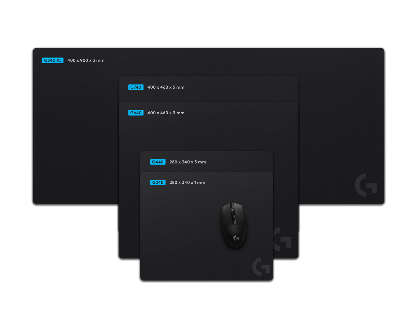 Mouse Pad Logitech G740 Gaming Tela Grande y Gruesa Color Negro