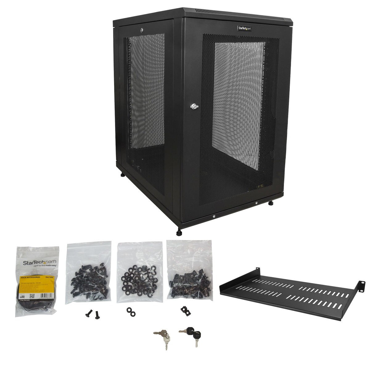 StarTech.com RK1833BKM armario rack Rack o bastidor independiente Negro
