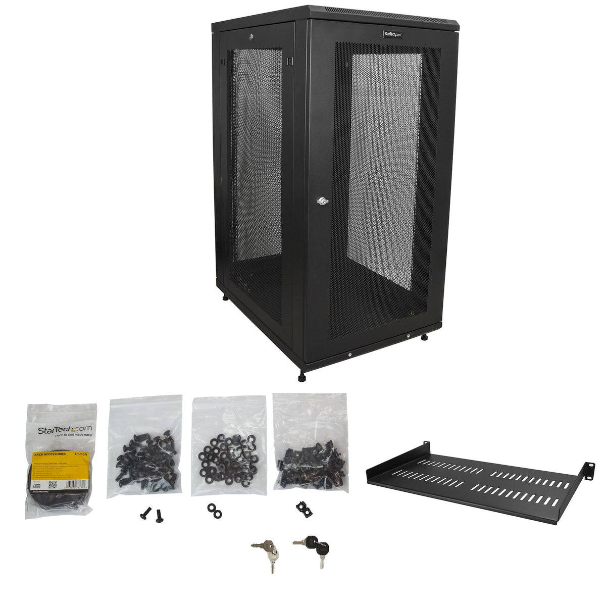 StarTech.com RK2433BKM armario rack Rack o bastidor independiente Negro