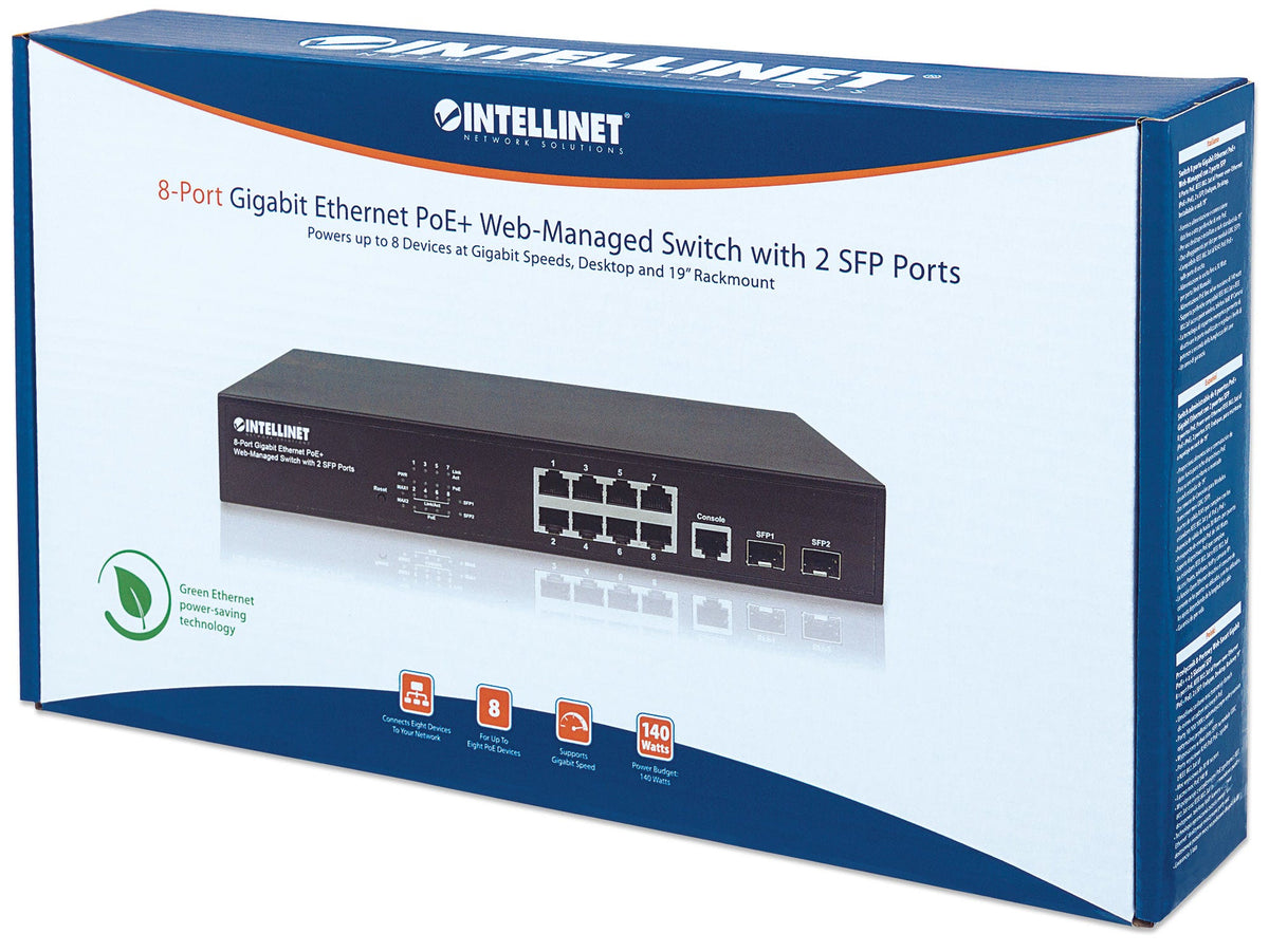 Intellinet 561167 dispositivo de redes Gestionado Gigabit Ethernet (10/100/1000) Energía sobre Ethernet (PoE) Negro