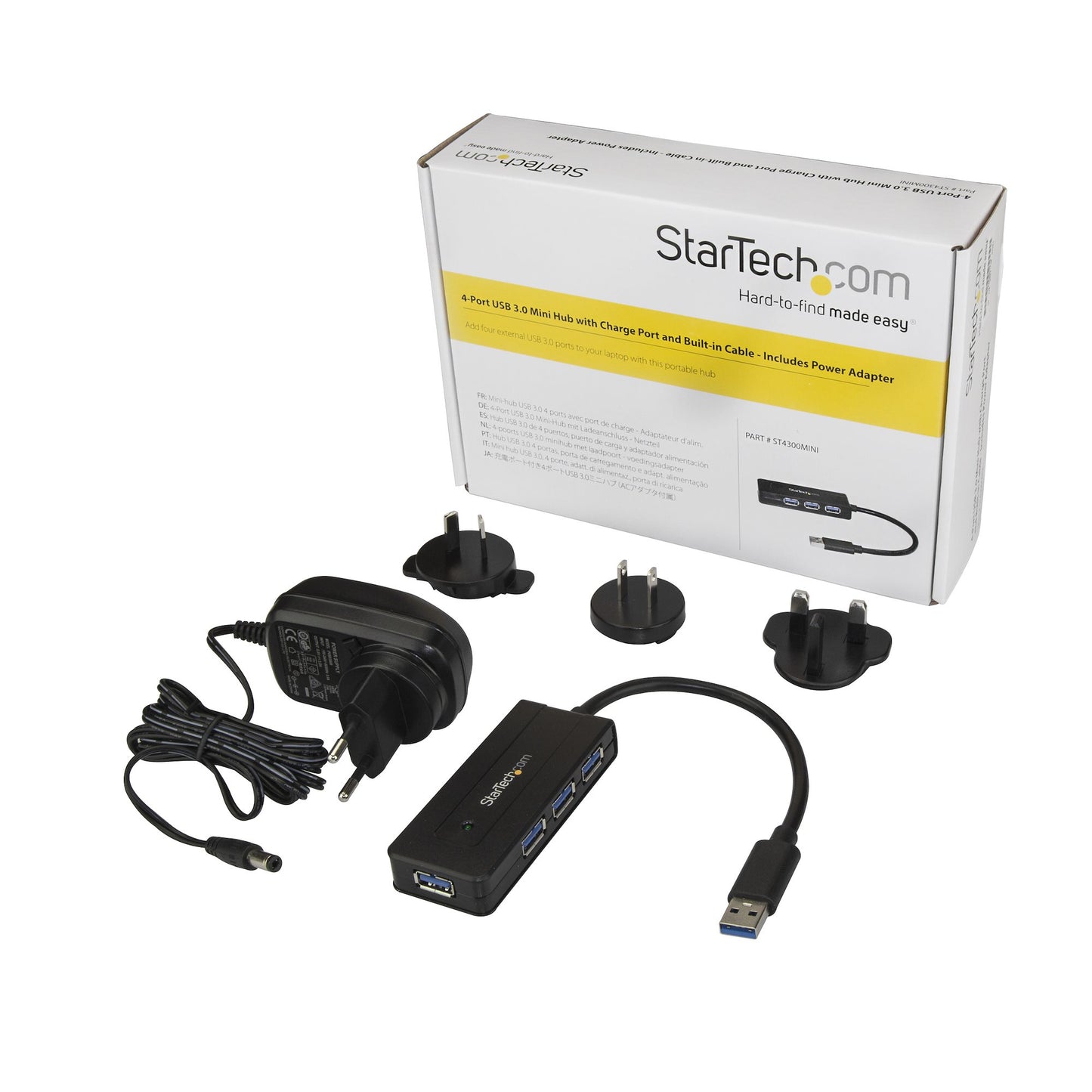 StarTech.com ST4300MINI nodo concentrador USB 3.2 Gen 1 (3.1 Gen 1) Type-A 5000 Mbit/s