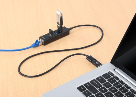 Manhattan 180894 nodo concentrador USB 3.2 Gen 1 (3.1 Gen 1) Type-A + Type-C 5000 Mbit/s Negro