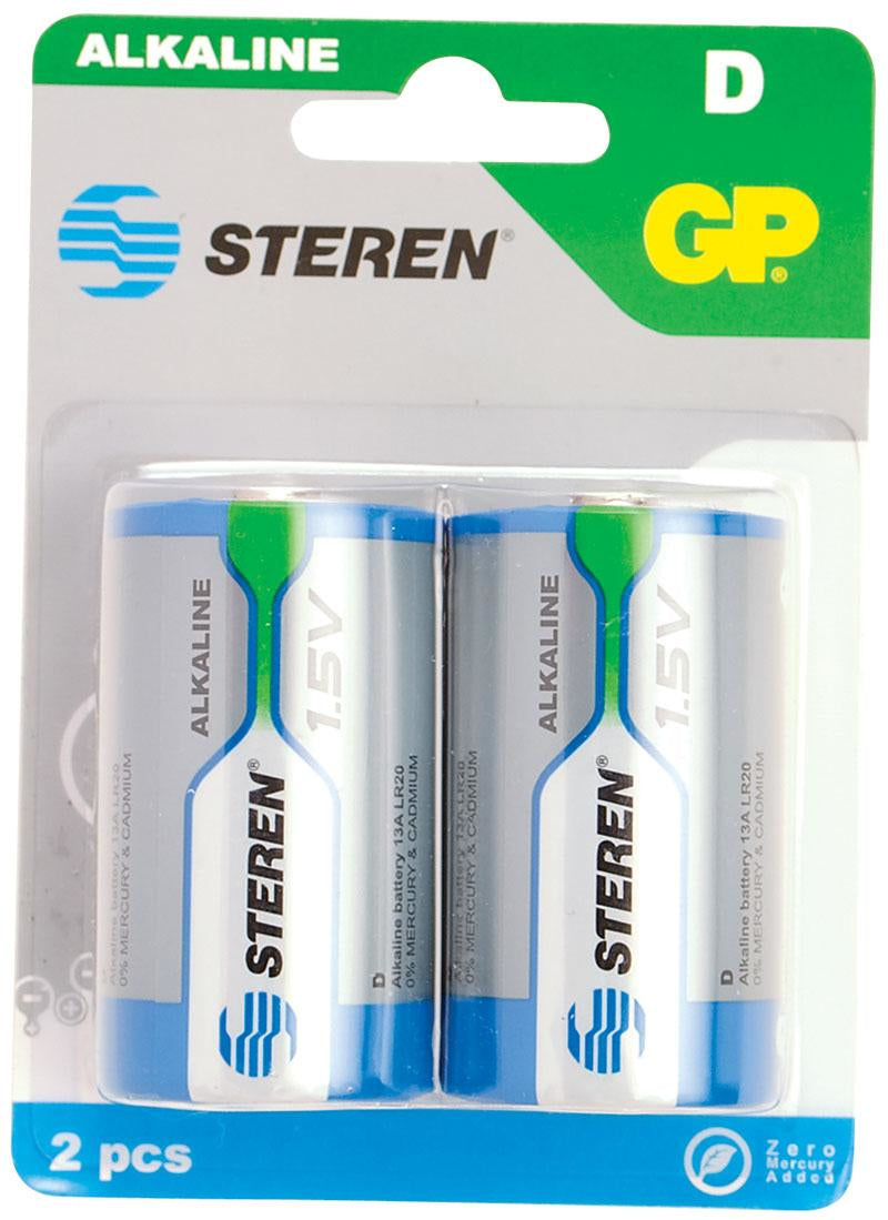 Pilas Steren Alcalinas Tipo D 1.5V C/2 Pzas