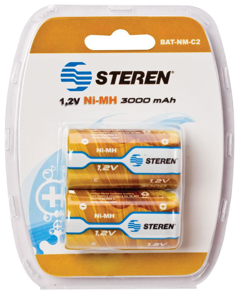 Paquete de Baterías Steren NIMH Recargables USB-C 1.2Vcc 3000mAh