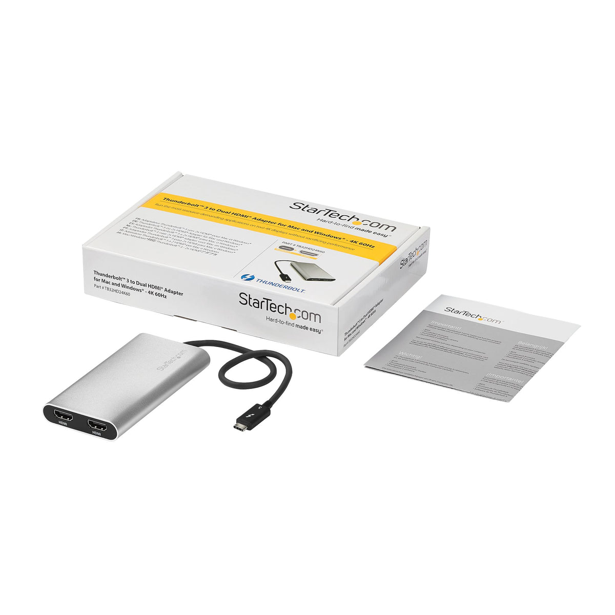 StarTech.com TB32HD24K60 adaptador gráfico USB 4096 x 2160 Pixeles Plata