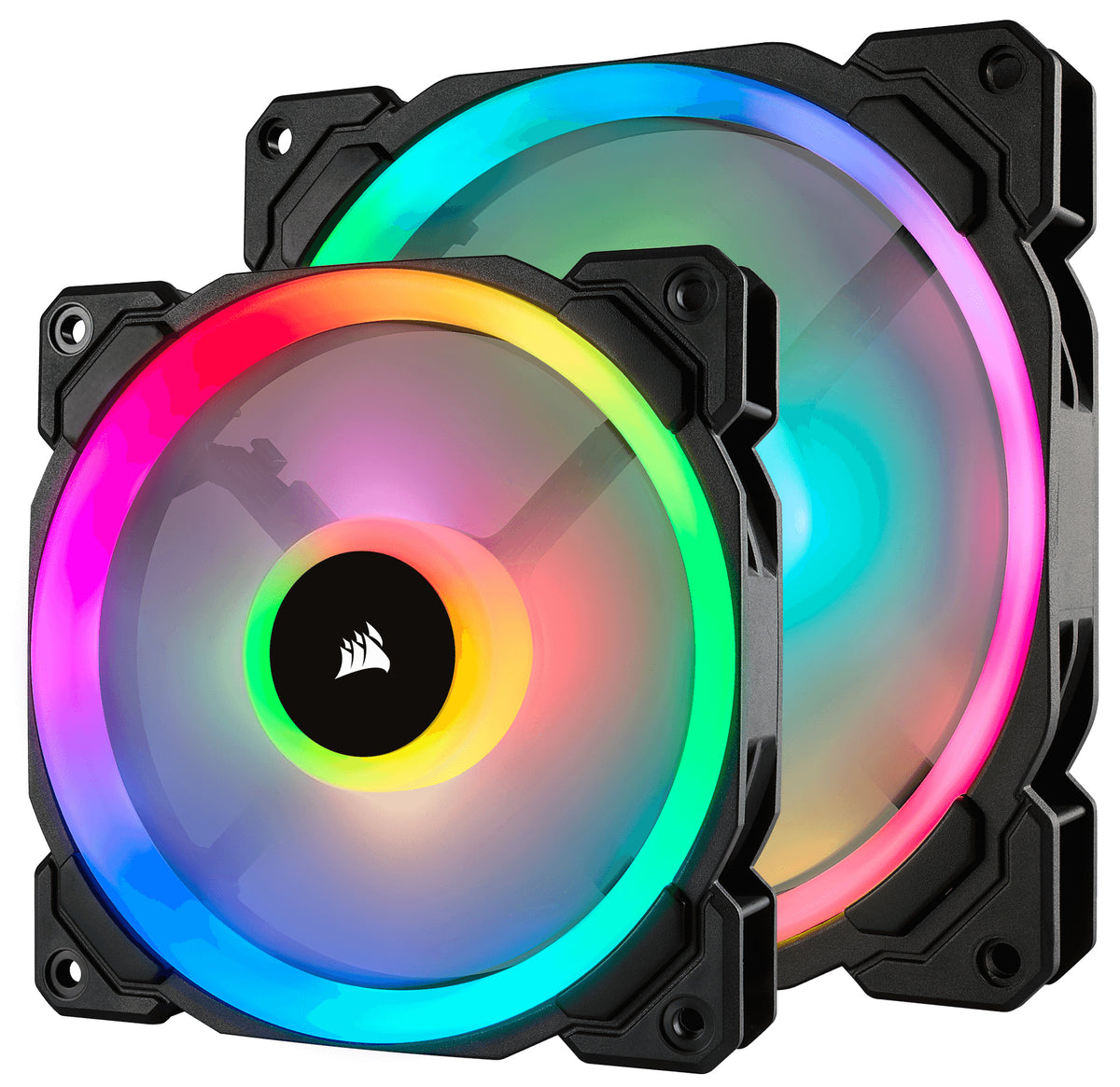 Ventilador para Gabinete Corsair LL120 RGB 120mm Dual Light LED RGB 600-1500RPM Negro