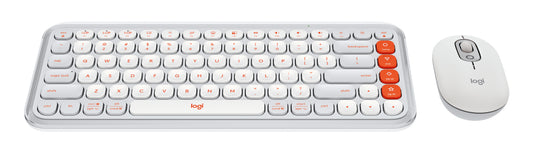 Kit de teclado y mouse Logitech POP Icon Combo inalámbrico Bluetooth, teclado QWERTY en español, blanco
