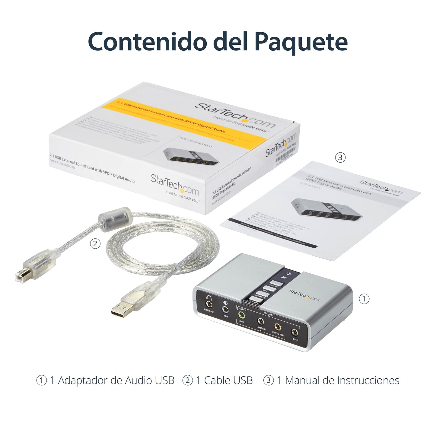 StarTech.com ICUSBAUDIO7D tarjeta de audio 7.1 canales