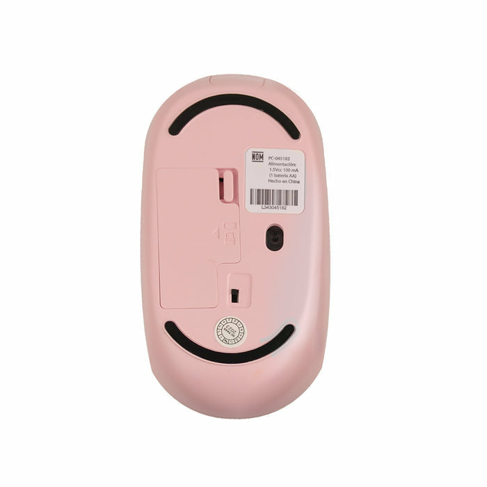 Mouse Inalámbrico Perfect Choice Whisper 2.4 GHz Conector Dual USB C/A Alcance 10m Color Rosa