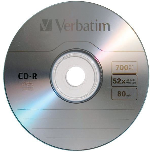 Disco VERBATIM CD-R 80min 700MB 52X Paquete C/50 Pzas