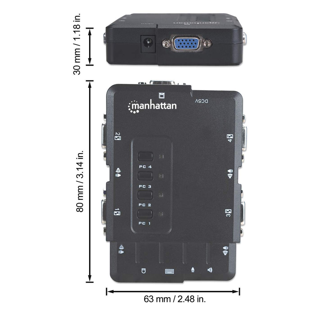 Manhattan 151269 interruptor KVM Negro