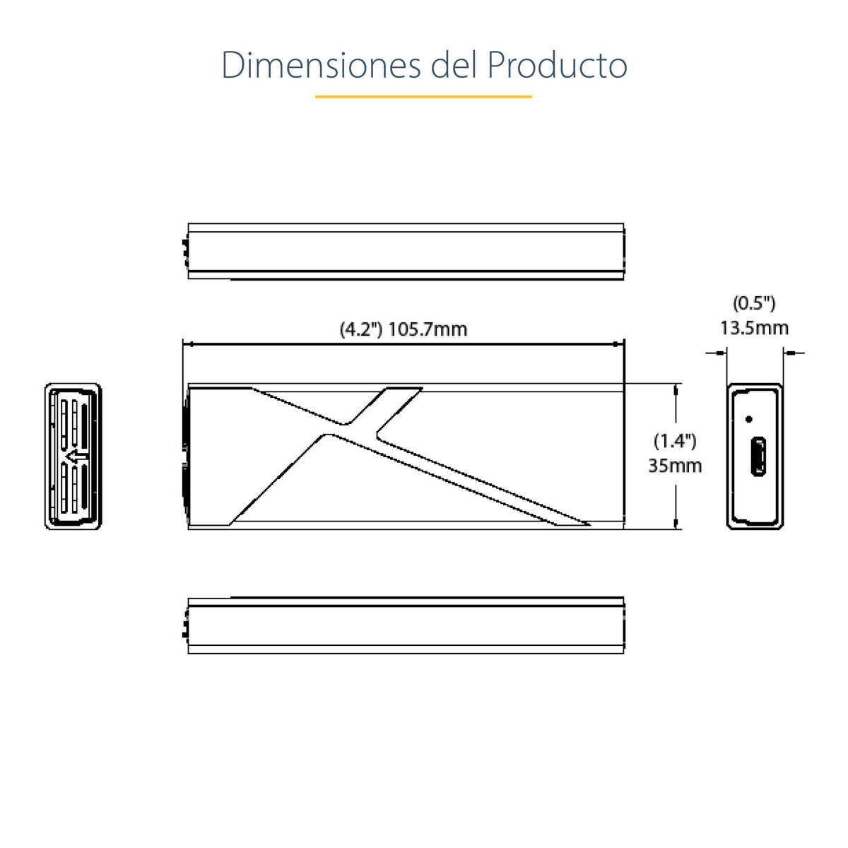 StarTech.com M2-USB-C-NVME-SATA caja para disco duro externo Carcasa para SSD Gris