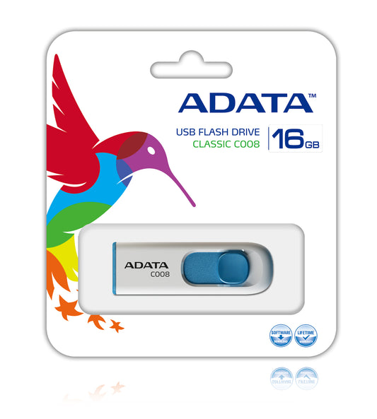 Memoria USB Adata C008 16 GB Color Blanca-Azul