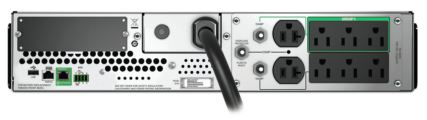 APC SMT2200RM2UC sistema de alimentación ininterrumpida (UPS) Línea interactiva 2.2 kVA 1980 W 8 salidas AC
