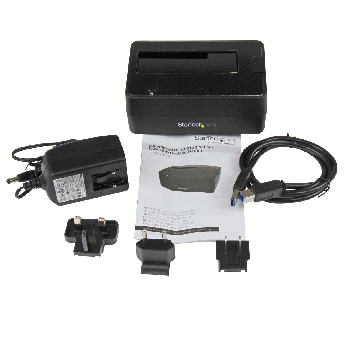 StarTech.com SATDOCKU3S base de conexión para disco duro USB 3.2 Gen 1 (3.1 Gen 1) Type-B Negro