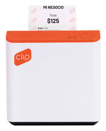 Impresora Térmica Clip con Conexión Bluetooth Portátil Compatible con POS Blanco-Naranja