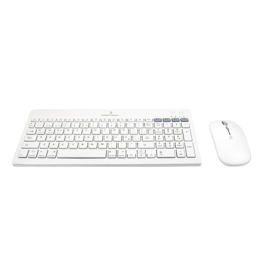 Kit Perfect Choice Teclado+Ratón 2.4Ghz+Bluetooth Recargable USB-C/USB-A Zebrary Blanco