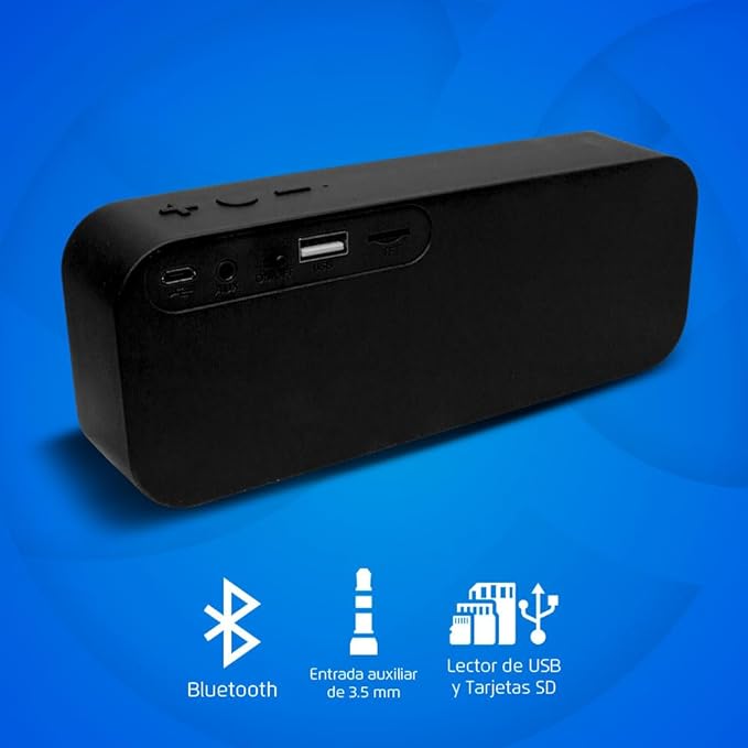 Bocina Vorago BSP-150 Bluetooth Tela Color Negro