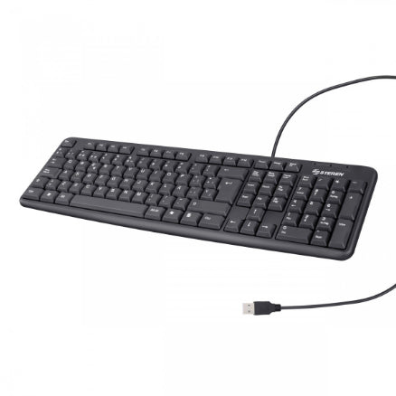 Teclado Steren Alámbrico USB con 105 Teclas Color Negro