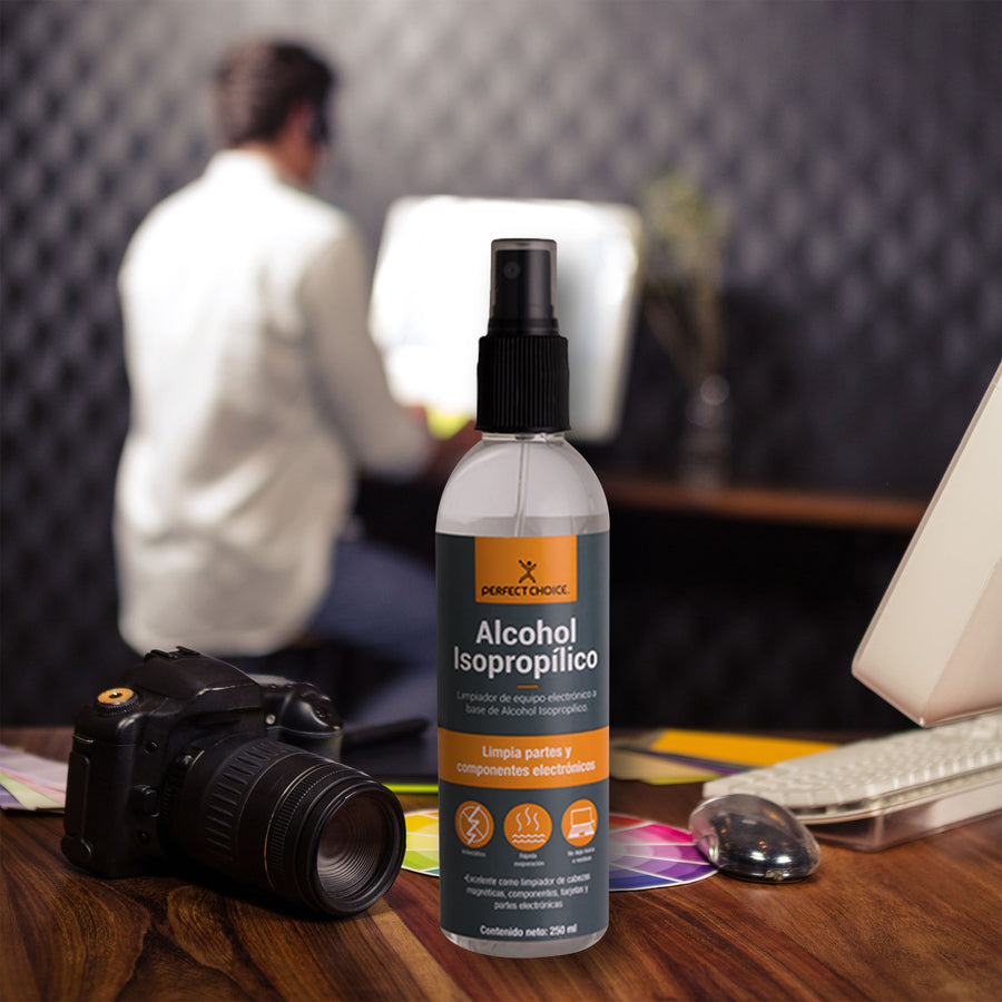 Limpiador de Alcohol Perfect Choice Isopropílico para Componentes Electrónicos 250ml