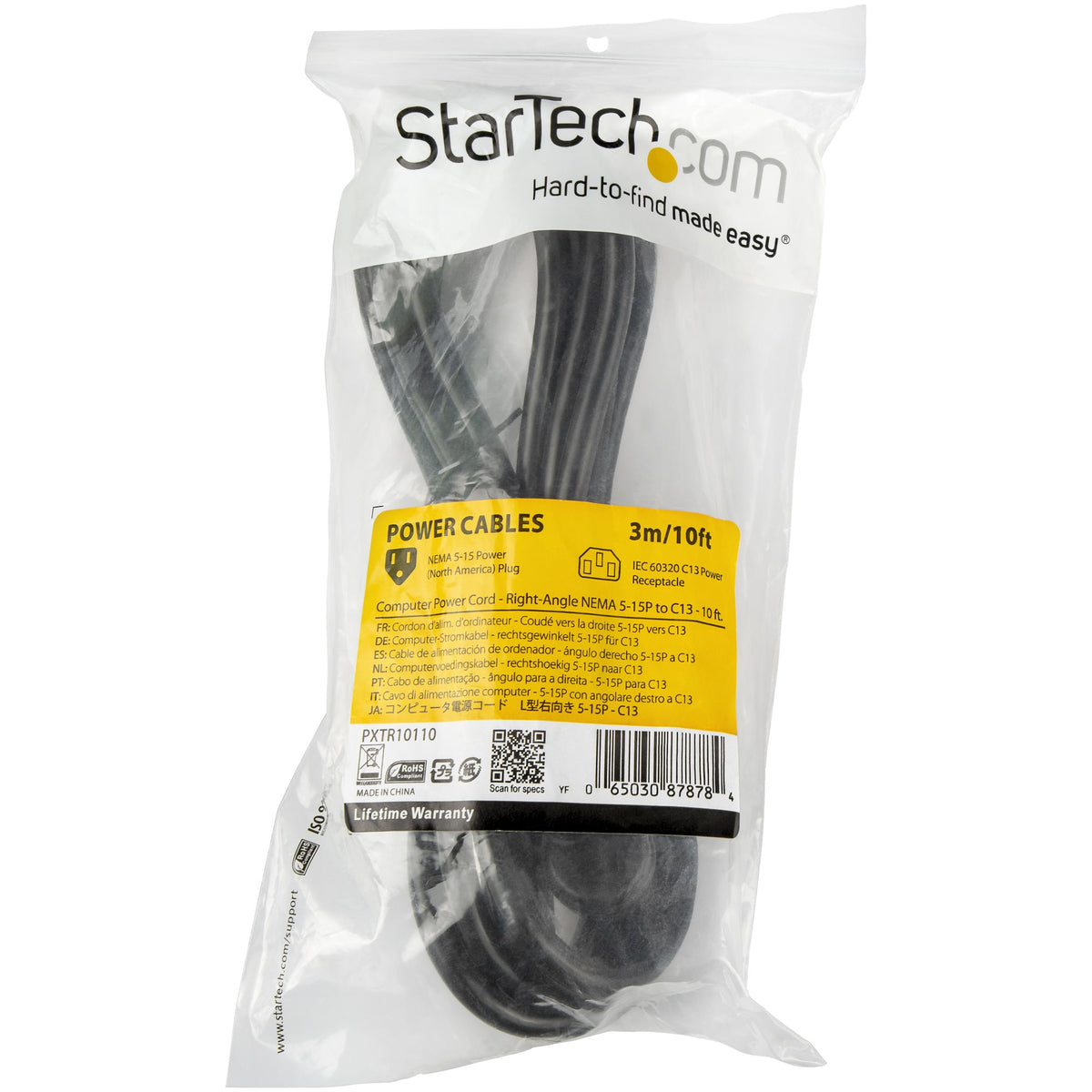 StarTech.com PXTR10110 cable de alimentación Negro Acoplador C13