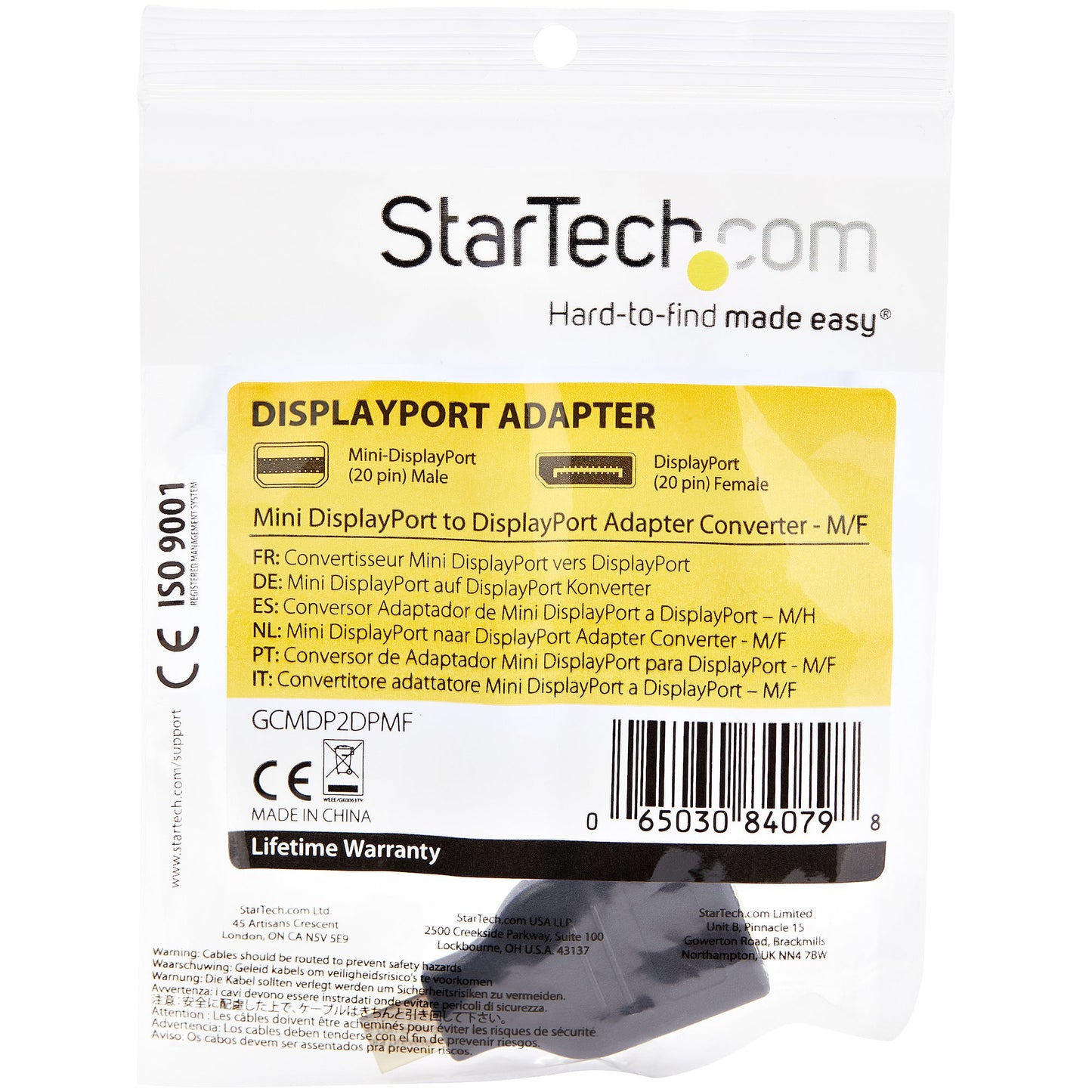 StarTech.com GCMDP2DPMF cambiadores de género de cables Negro