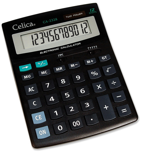 CALCULADORA CELICA ESCRITORIO 12 DIGITOS SOLAR/PILA NEGRA