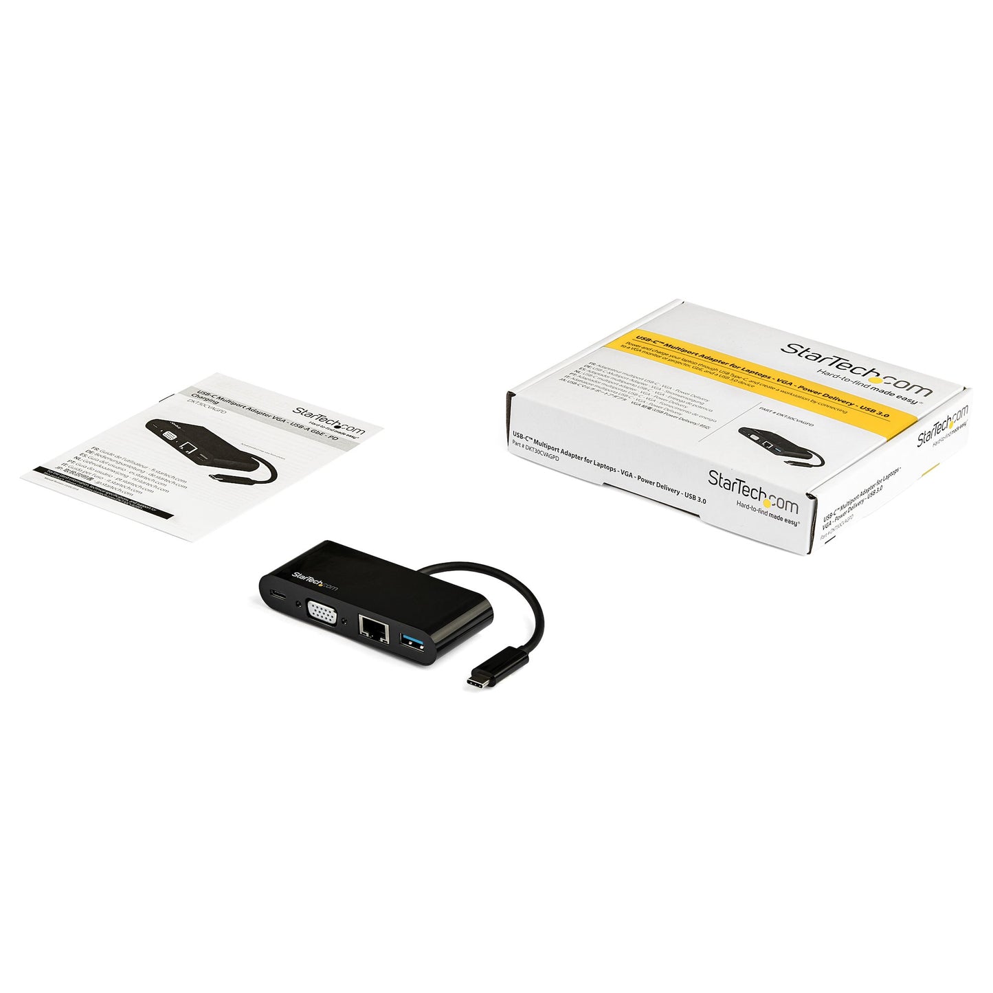 StarTech.com DKT30CVAGPD base para laptop o replicador de puertos Alámbrico USB 3.2 Gen 1 (3.1 Gen 1) Type-C Negro