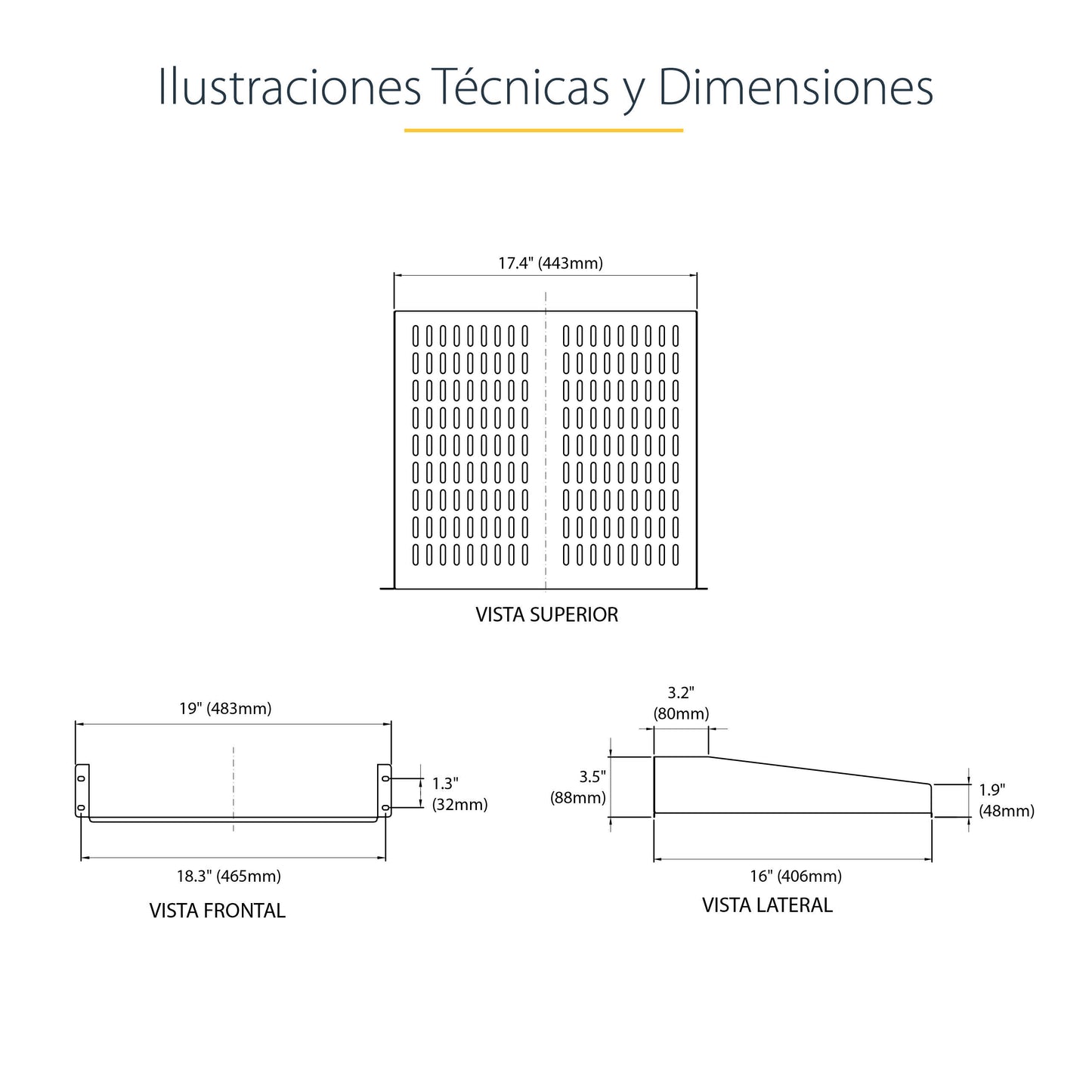 StarTech.com CABSHELFV accesorio para rack Estantería