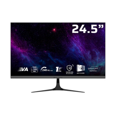 Monitor gamer Balam Rush Cosmos Edge MCE245P de 24.5" Full HD, VA, 240 Hz, 1 ms, HDMI y DisplayPort, negro, BR-944113