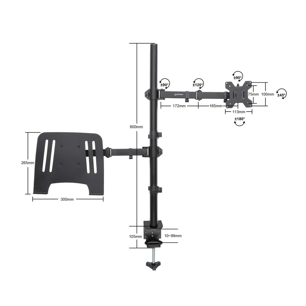 Manhattan 462136 soporte para pantalla plana 81.3 cm (32") Negro