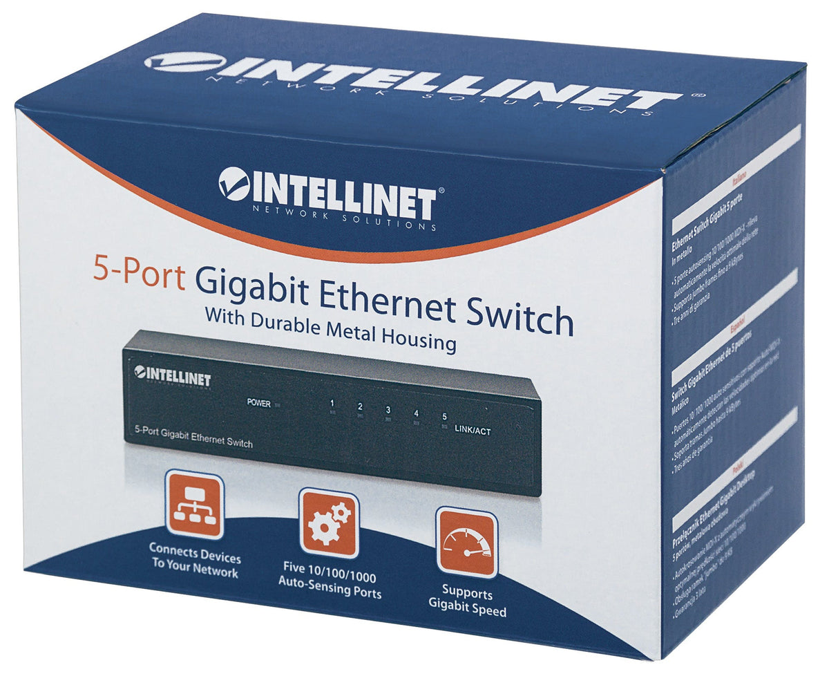 Intellinet 530378 dispositivo de redes Gigabit Ethernet (10/100/1000) Negro