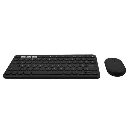 Kit Perfect Choice de Teclado y Mouse Inalámbrico Ergonómico 1000 dpi Froyo Color Negro