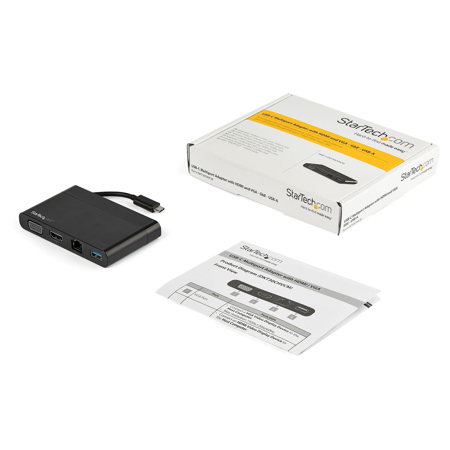 StarTech.com DKT30CHVCM base para laptop o replicador de puertos Alámbrico USB 3.2 Gen 1 (3.1 Gen 1) Type-C Negro