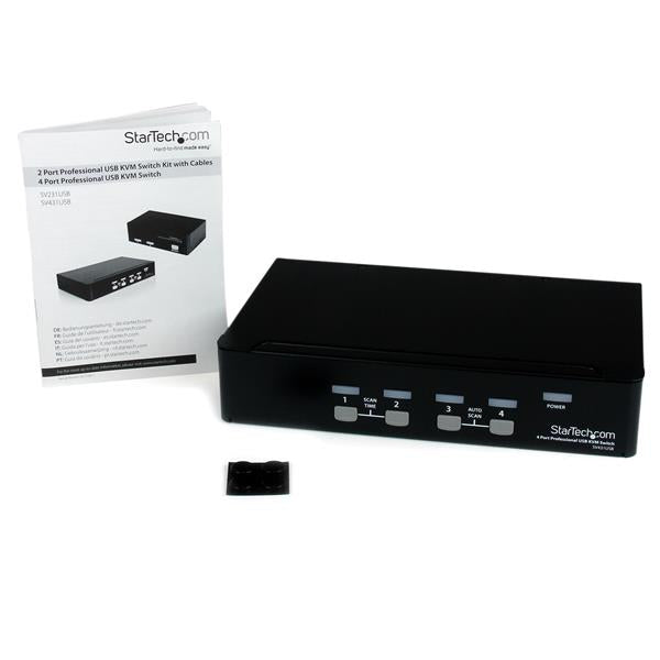 StarTech.com SV431USB interruptor KVM Montaje en rack Negro