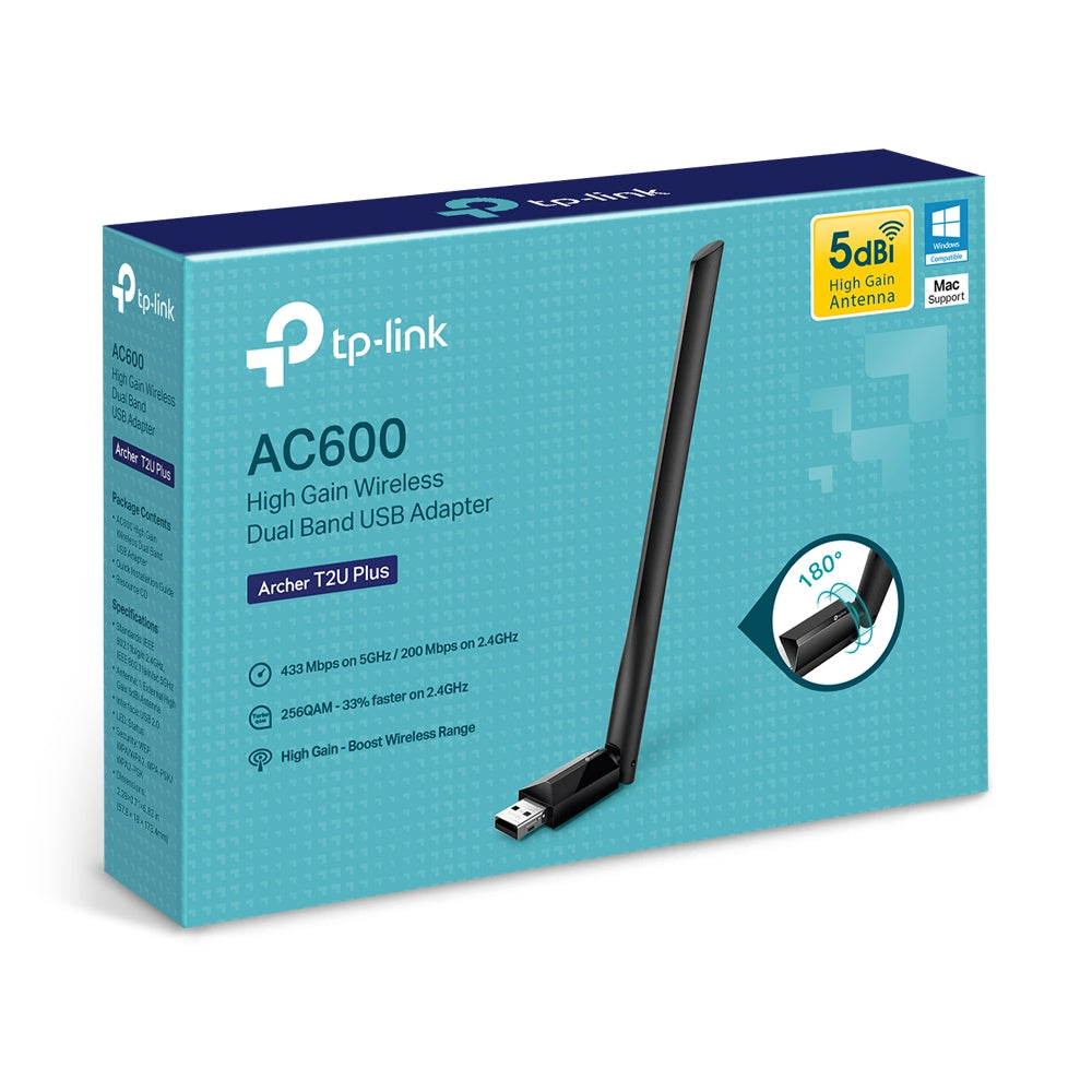 Adaptador TP-Link USB de Banda Dual Inalámbrico de Alta Ganancia AC600