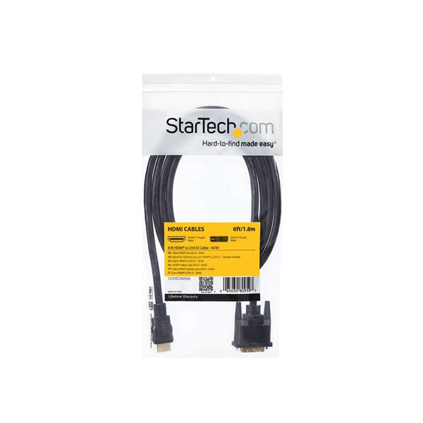 StarTech.com HDMIDVIMM6 adaptador de cable de vídeo Negro