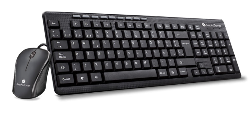 TechZone TZ19COMB01-LA teclado Ratón incluido Oficina USB QWERTY Español Negro